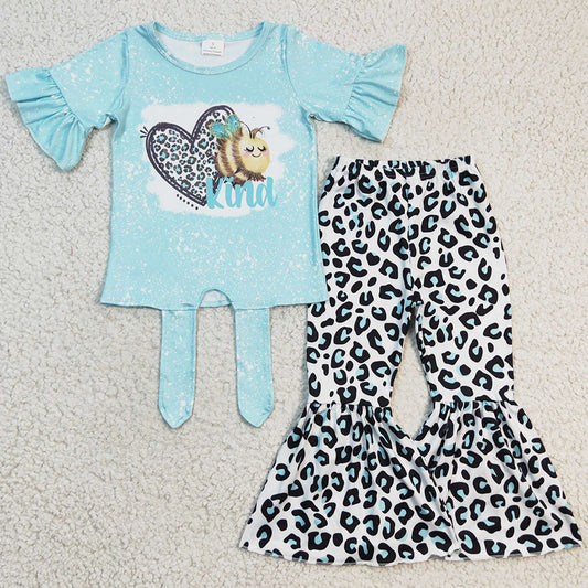 Cute Baby Girl Clothes Leopard Bell Pants Set GSPO0360