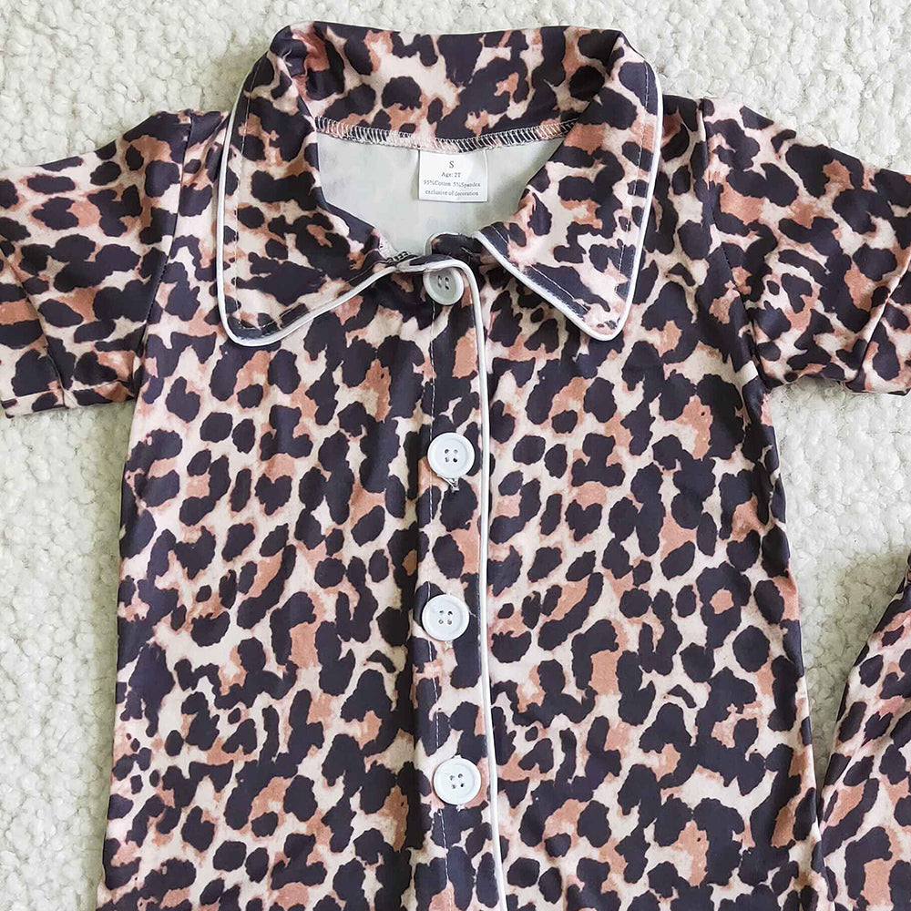 Hot Sale Kids Clothes Boys Pajamas Set Boutique Summer Girls Sleepwear Nightwear Leopard Girls Clothes Pajamas Boys Suit B14-25