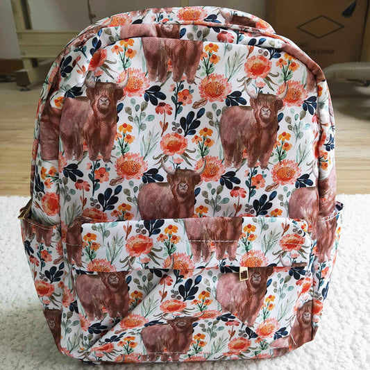 New Design Baby Girl Backpack Cow Print Boutique Girls Bags BA0027