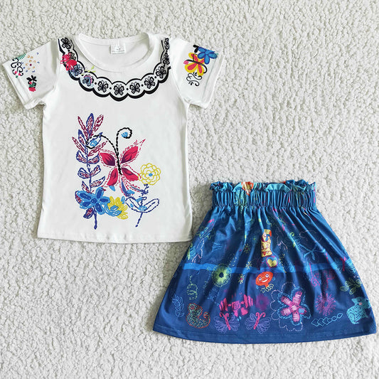 Fashion Girls Summer Clothing Set Cute Baby Girl Clothes Short Sleeve Skirt Suit GSD0052