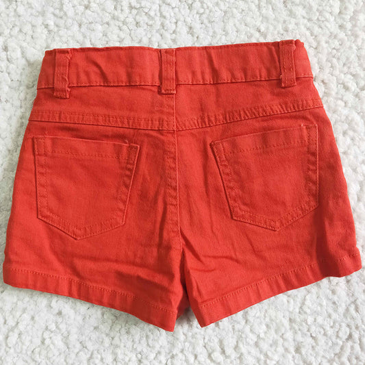 Boutique Girls Jeans Shorts High Quality Red Girls Denim Pants Summer Toddler Girls Jeans Shorts SS0010