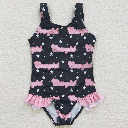 Fashion Baby Girls Swimsuit Cowgirl Swimwear S0050