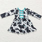 Boutique Girls Dress Cow Print Long Sleeve Baby Girl Dresses GLD0128