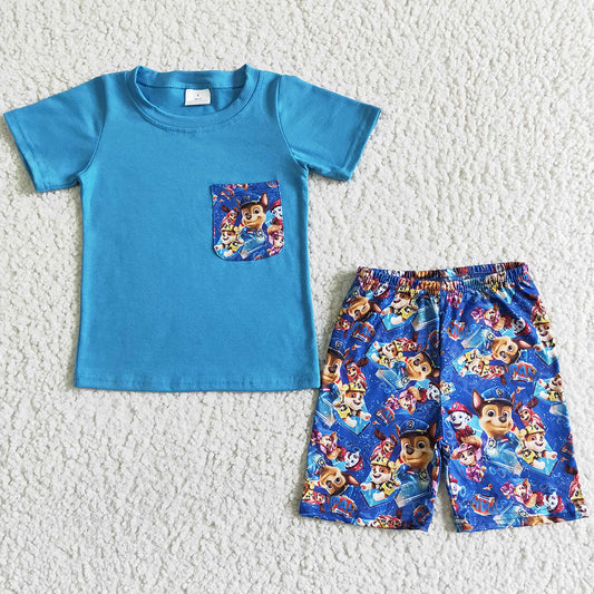 Summer Baby Boy Clothes Set Cartoon Print Cute Toddler Boys Clothing Boutique Outfits BSSO0059