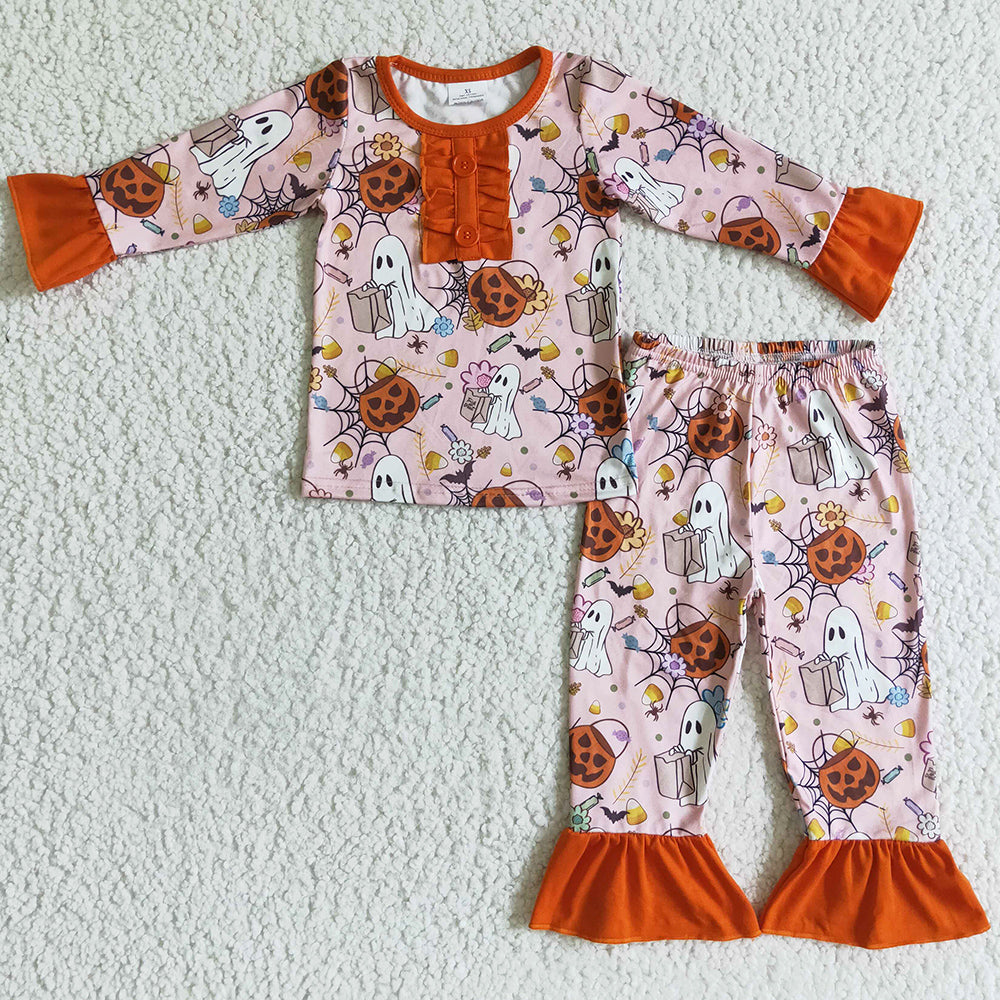 New Design Halloween Baby Boys Pajamas Sleepwear Pumpkin Print Nightgown BLP0048