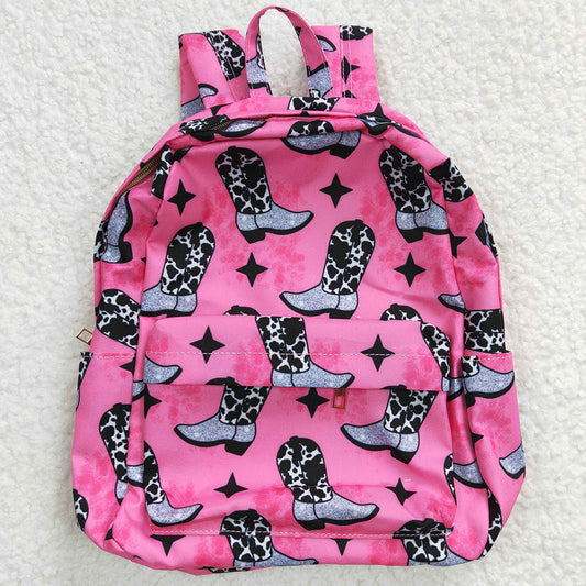 Western Style Baby Girls Backpack Boots Print Cute Bags BA0037