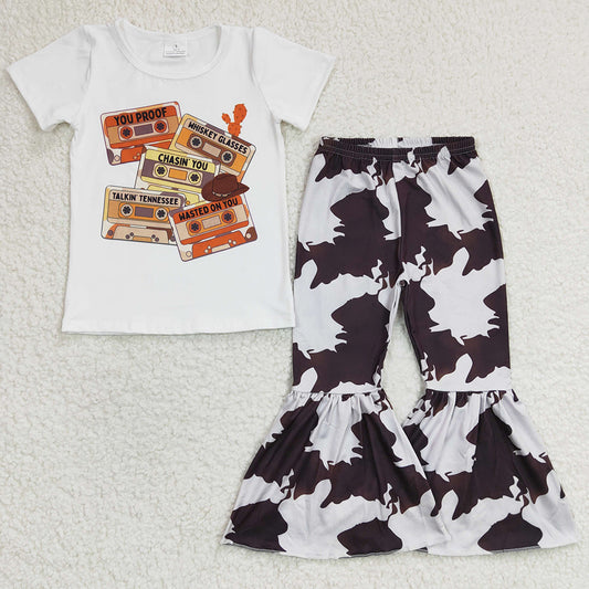 New Design Baby Girls Clothes Fashion Bell Bottoms Set GSPO0468