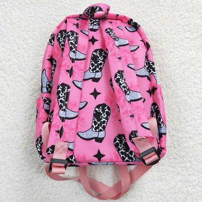 Western Style Baby Girls Backpack Boots Print Cute Bags BA0037