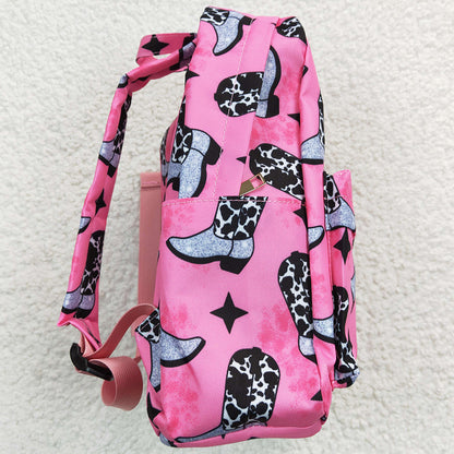 Western Style Baby Girls Backpack Boots Print Cute Bags BA0037