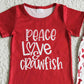RTS Wholesale Baby Girls Clothes Lobster Cute Toddler Girl Clothes Peace Love Crawfish Kids Girls Boutique Clothing Outfits New B16-25
