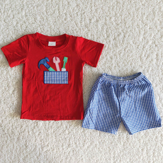 Fashion Baby Boy Clothes Set Wholesale Kids Children Clothes Embroidery Boy Summer Clothes Outfit A4-11