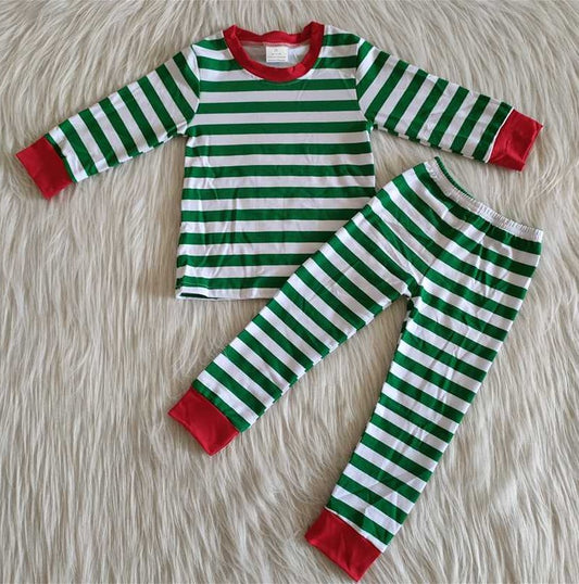 Boutique Boys Girl Pajamas Set Sleepwear Christmas Kids Stripe Pajamas Cute Nightwear 6 A8-16