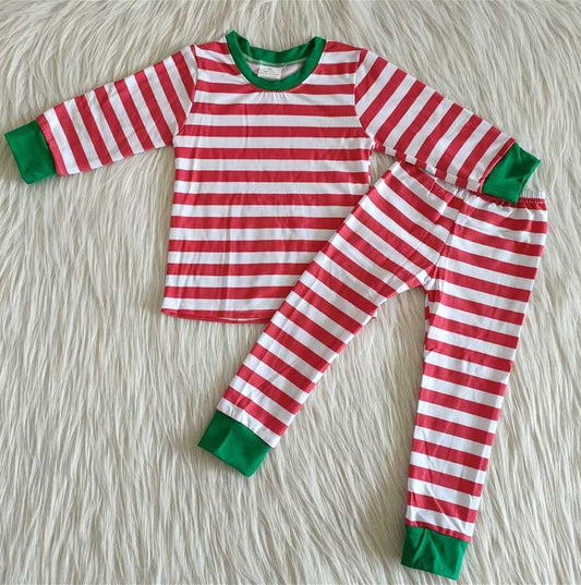 Boutique Boys Girl Pajamas Set Sleepwear Christmas Kids Stripe Pajamas Cute Nightwear 6 A8-16