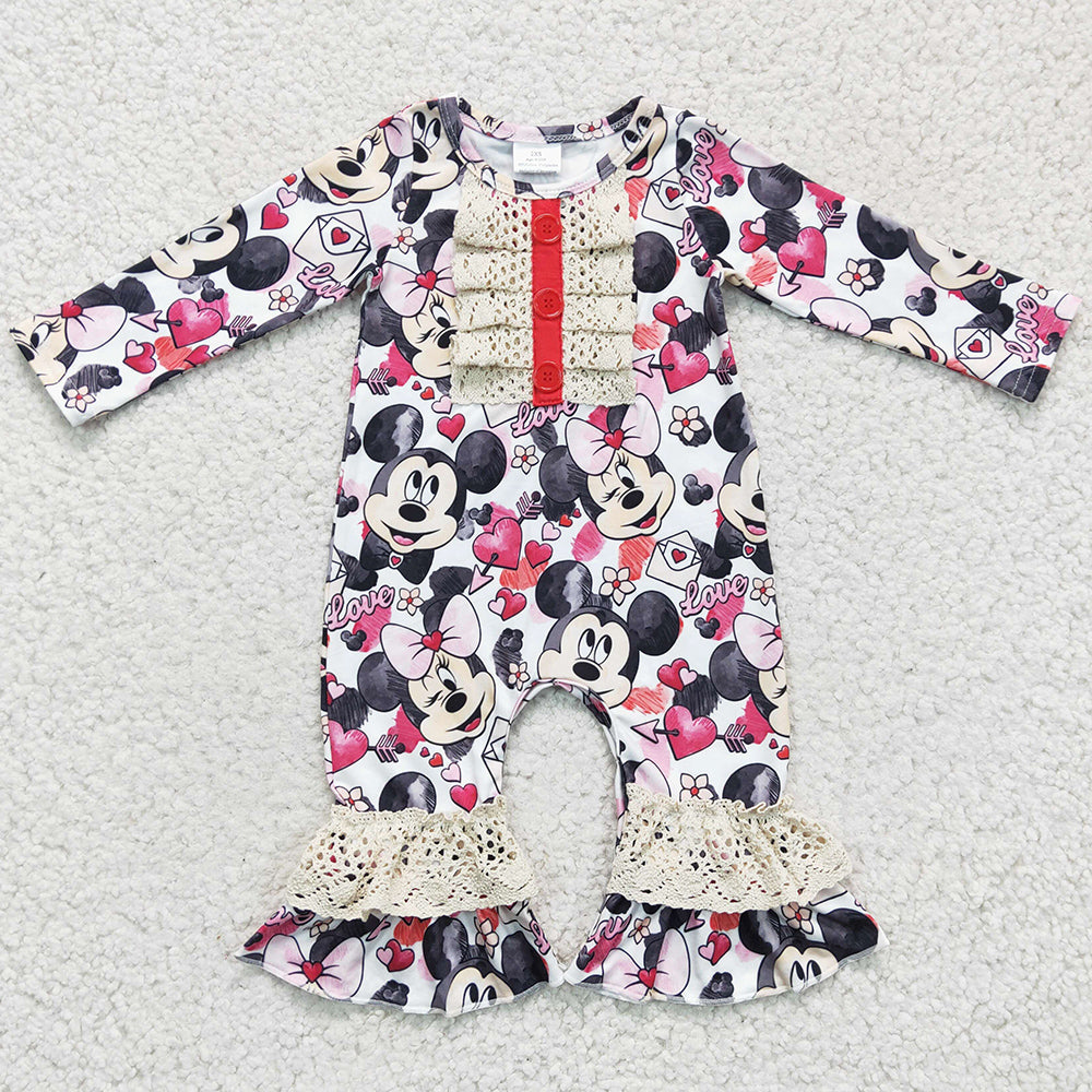 Valentine's Day Infant Baby Rompers Long Sleeve Girls Romper LR0245