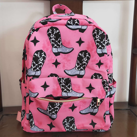 Western Style Baby Girls Backpack Boots Print Cute Bags BA0037