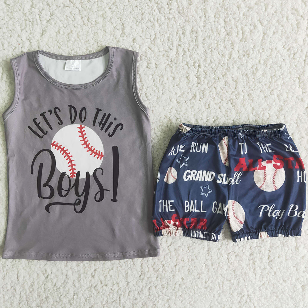 Hot Sale Baby Boys Clothes Baseball Boutique Kids Clothing Summer Boys Outfits Wholesale C8-14