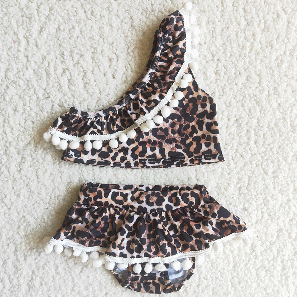 Fashion Baby Girl Swimsuit Boutique Girl Swimwear Leopard Wholesale Girl Swimsuits C2-12