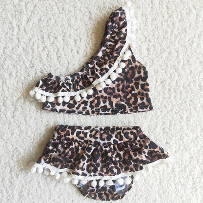 Fashion Baby Girl Swimsuit Boutique Girl Swimwear Leopard Wholesale Girl Swimsuits C2-12