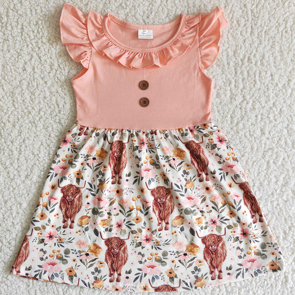 Toddler Baby Girls Dress Cow Print Boutique Girls Dress B13-30