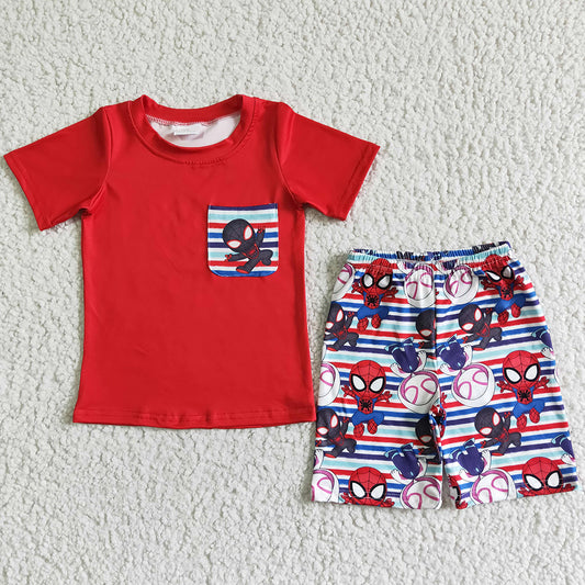 New Fashion Kids Designer Clothes Boys Summer Outfits Boutique Baby Boys Clothes Set Short Sleeve Shorts Outfits BSSO0062