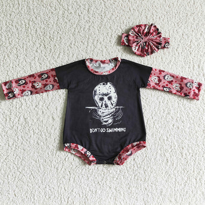 New Design Halloween Baby Girls Romper with Bow LR0124
