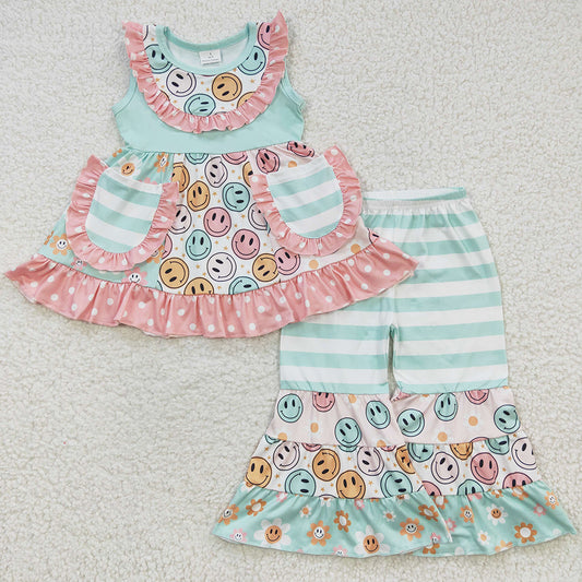 Cute Baby Girl Clothes Sleeveless Top with Pocket Boutique Outfits GSPO0503