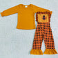 Boutique Girls Clothing Overall Set Thanksgiving Kids Clothes Turkey Outfits 6 A10-18