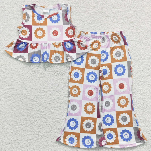Hot Sale Baby Girls Clothes Smilk Bell Bottom Outfits GSPO0472