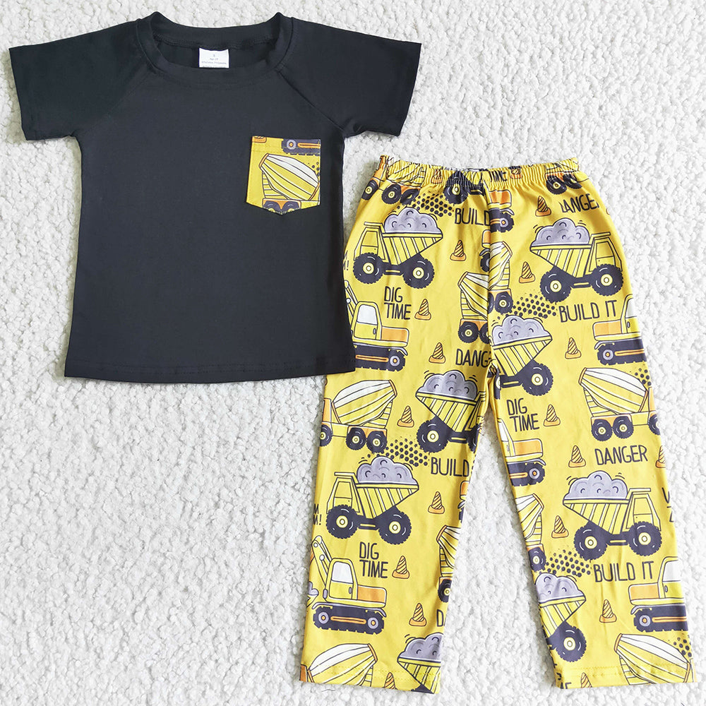 Boutique Boys Clothing Set Fall Short Sleeve Long Pants Outfits BSPO0010