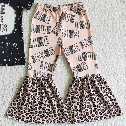 Fashion Kids Designer Clothes Girls Boutique Outfits Love Like Jesus Baby Girls Clothes Spring Summer Kids Clothing Set GSPO0037