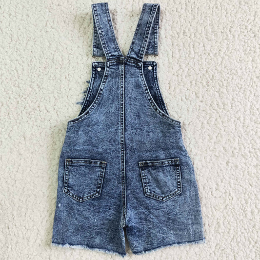 Boutique Baby Girls Jeans Overalls Denim Shorts Cow Print Fashion Girls Denim Overall Jeans High Quality SS0023