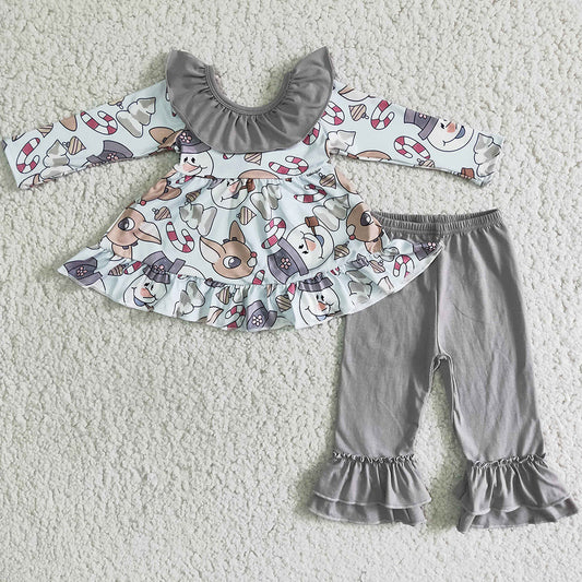 Cute Baby Girl Clothes Bow Design Christmas Kids Girls Clothing Set 6 B5-20