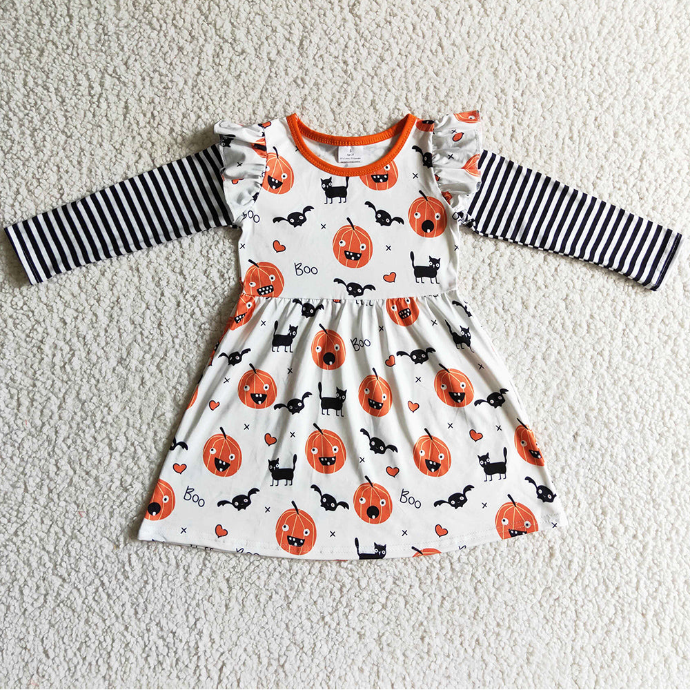 Halloween Toddler Girls Dress Long Sleeve Fall Dresses GLD0094