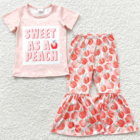 Baby Girls Clothes Sweet As A Peach Bell Pants Sets GSPO0569