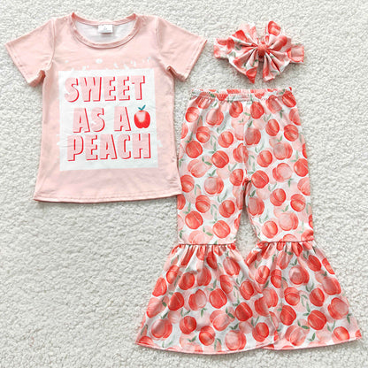 Baby Girls Clothes Sweet As A Peach Bell Pants Sets GSPO0569