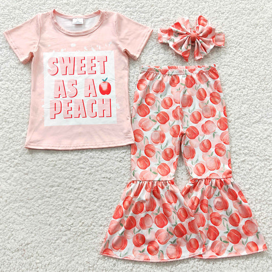 Baby Girls Clothes Sweet As A Peach Bell Pants Sets GSPO0569