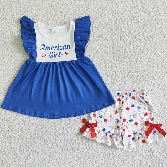 Boutique Baby Girls Clothes July 4th Kids Outfits Girls Summer Clothing Set GSSO0042