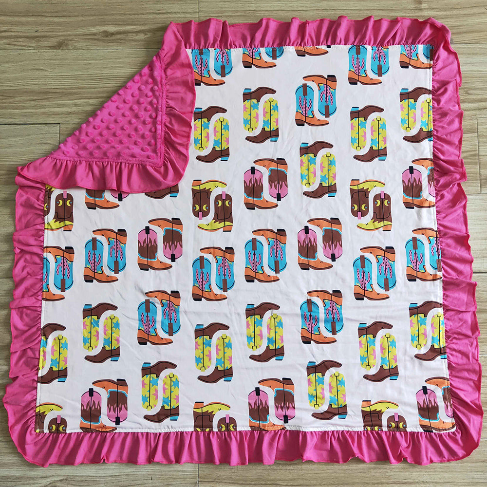 74*83cm Western Style Kids Girls Boutique Blankets Cute Soft Infant Baby Blankets BL0004