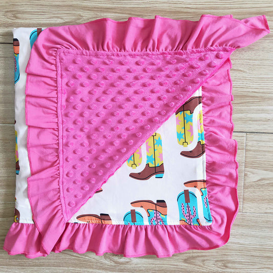 74*83cm Western Style Kids Girls Boutique Blankets Cute Soft Infant Baby Blankets BL0004