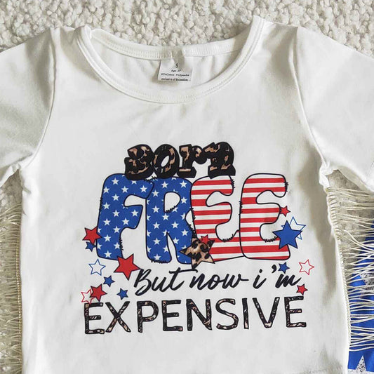 Hot Sale Kids Designer Clothes Girls Boutique Outfits Blue Stars Baby Girl Clothes Sets July 4th Independence Day Kids Clothing NC0002