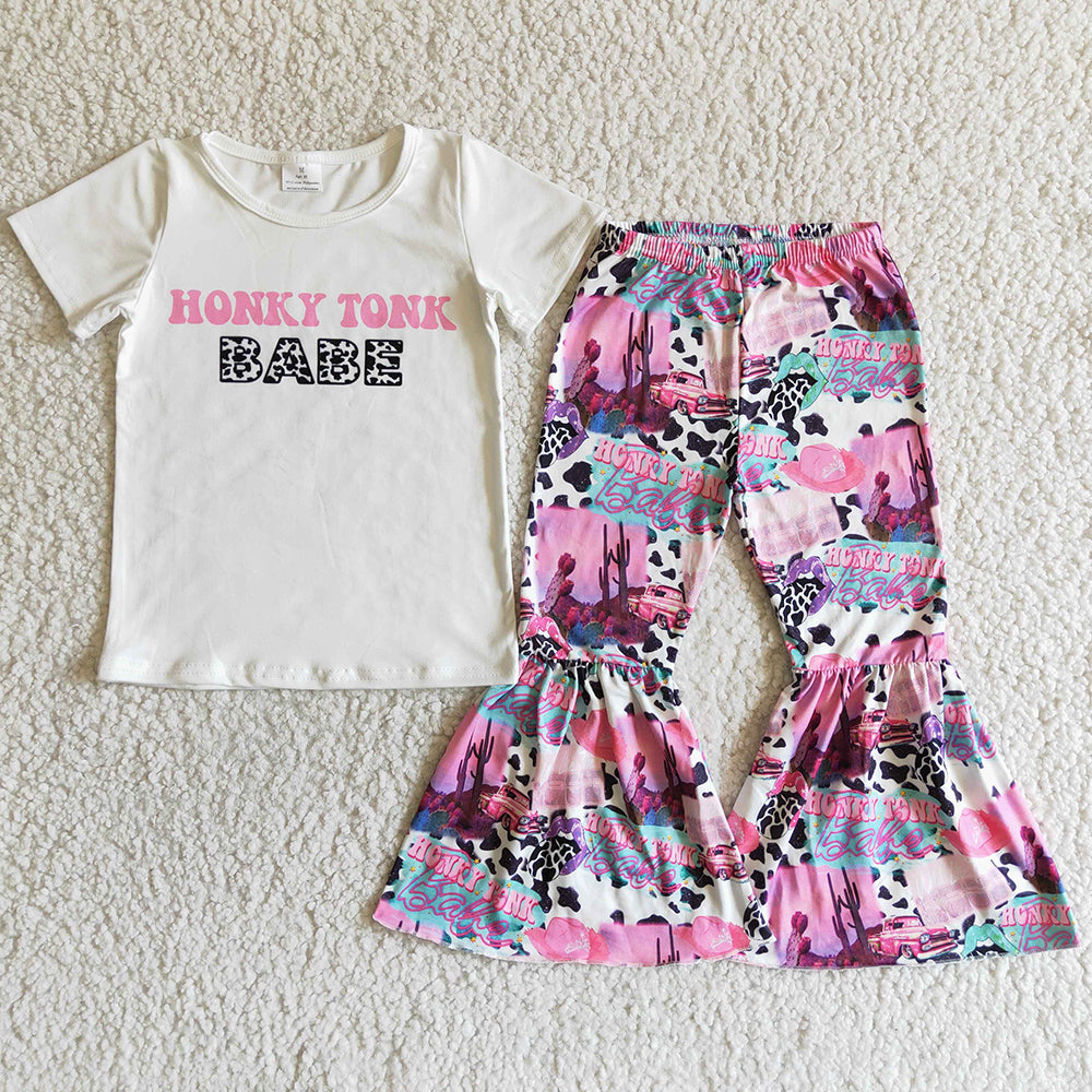 Hot Sale Toddler Baby Girl Clothes Set Cute Kids Clothes Girls Bell Bottom Outfits C5-30