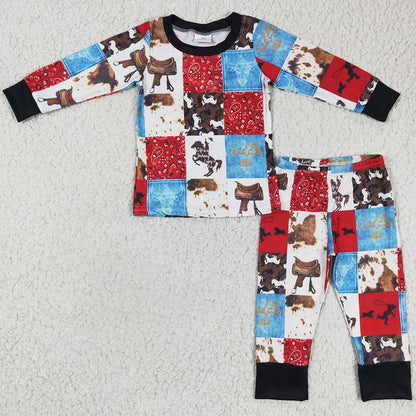 New Fashion Baby Boys Pajamas Sleepwear Western Style Girls Nightwear BLP0136 GLP0339