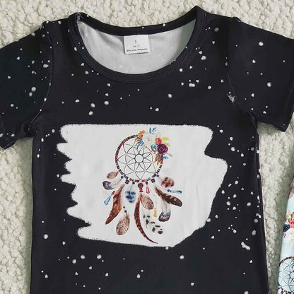 RTS Wholesale Baby Girls Clothes Western Fashion Kids Clothes Girls Boutique Outfits Short Sleeve Bell Pants Sets GSPO0035