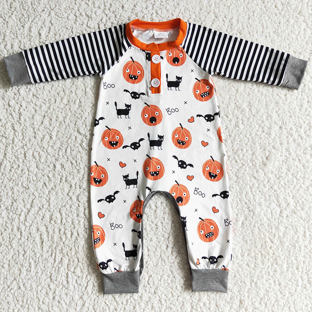 Pumpkin Print Infant Baby Boys Romper Halloween Clothing Jumpsuit LR0140