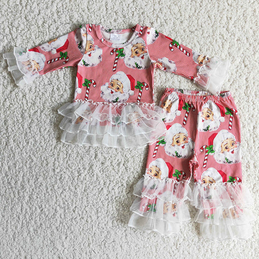 Christmas Infant Baby Girl Romper Santa Claus Print Cute Girls Rompers 6 A2-30