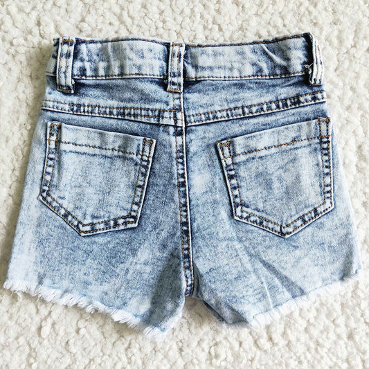 New Fashion Baby Girl Denim Shorts Summer Western Style Girls Jeans High Quality Boutique Toddler Girls ShortsJeans SS0024