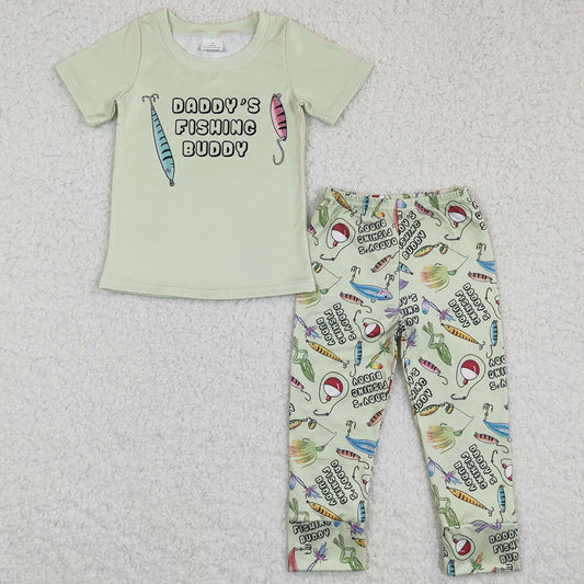 Boutique Boys Clothing Set Fishing Print Cute Baby Boy Outfits BSPO0038