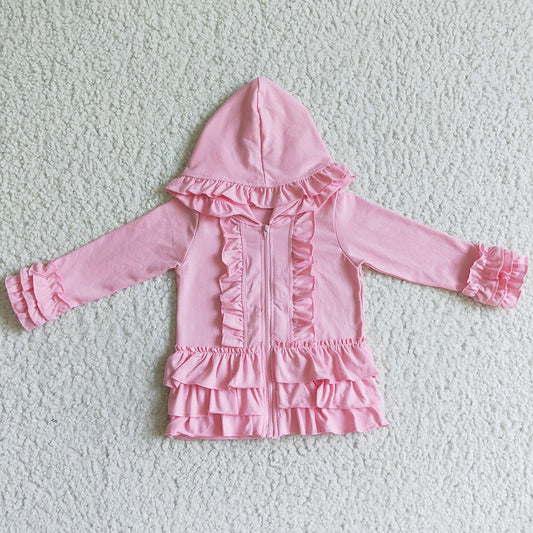 Fall Girls Coat Hoodie Top Pink Cotton Baby Girl Clothing Jacket GT0021