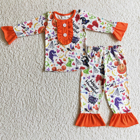 Halloween Baby Girls Pajamas Sleepwear Set Boutique Nightwear GLP0127 BLP0046