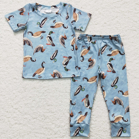 Hot Sale Boys Pajamas Short Sleeve Pants Set Duck Print Baby Boy Sleepwear BSPO0042